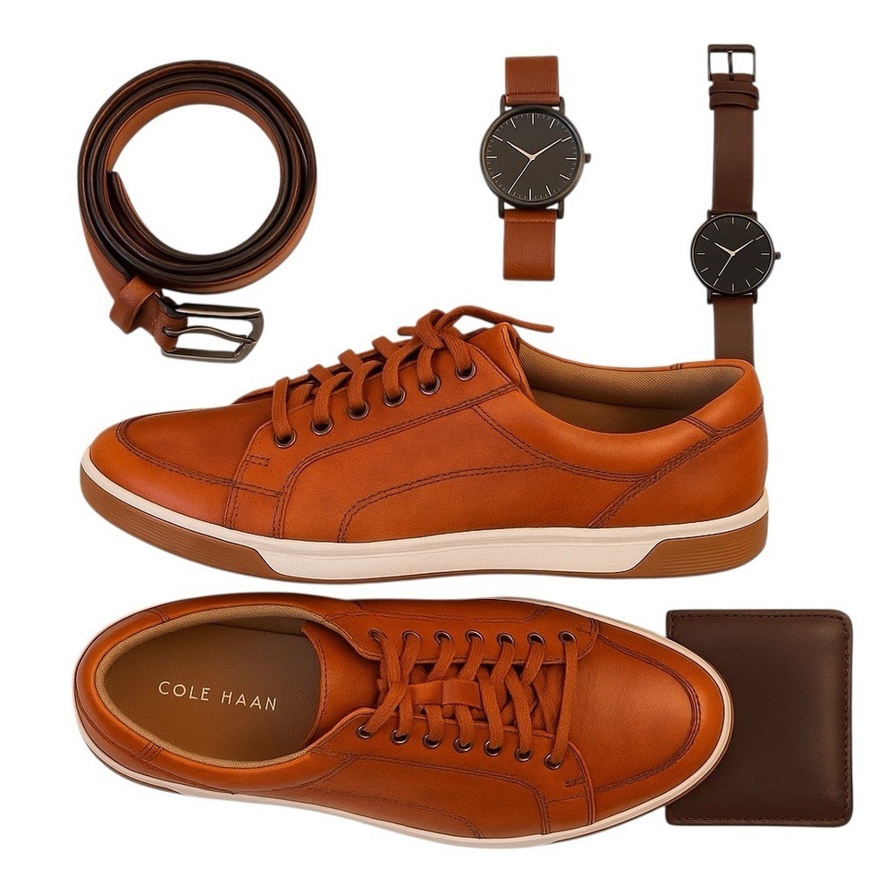 Cole Haan Men's GrandPro Tennis Sneakers | Burnt Orange Leather | Size 12M GUC